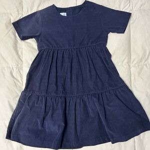 Little English navy blue tiered corduroy dress sz 8 EUC Smoke free home